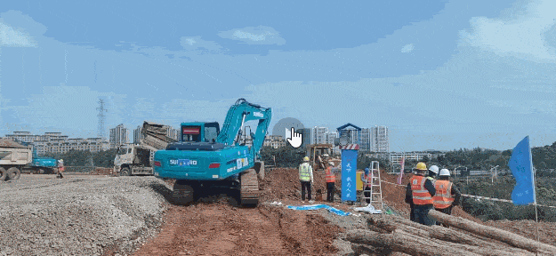 冲锋一线显担当！UED在线官网网页版(中国)唯一官方网站智能挖掘机助力长沙方舱医院建设